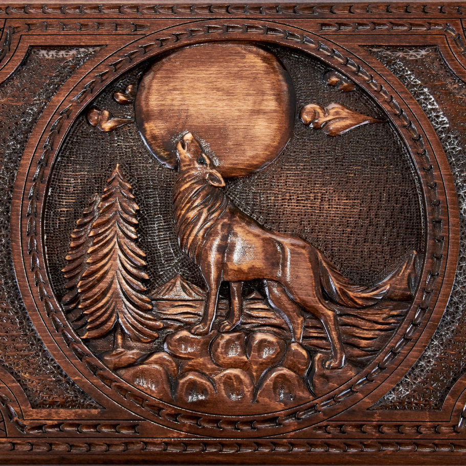 Нарды резные "Ночной волк" большие 60, Harutyunyan купить в Москве