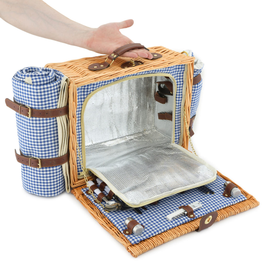 Корзина для пикника "Кассандра" (на 4 персоны) с пледом купить в Москве