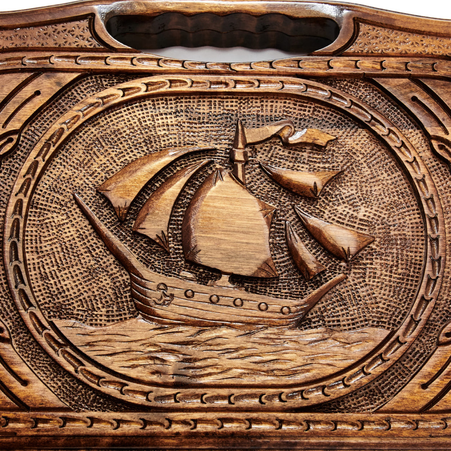 Нарды резные "Парусник" средние 50, Harutyunyan купить в Москве