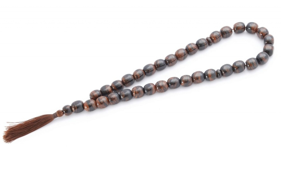 Четки с бусинами "Воин" коричневый камень, Давыдов С.