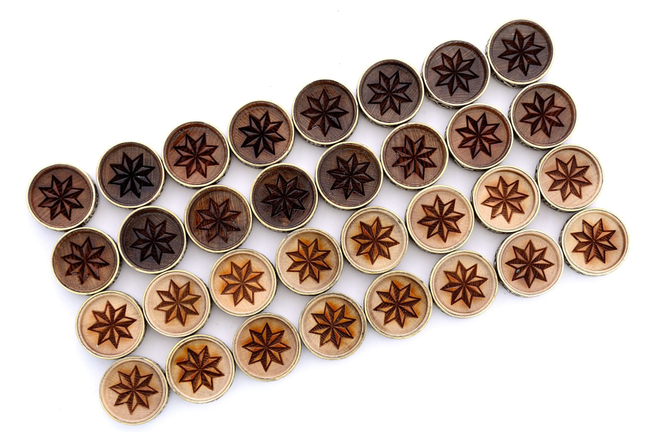 Набор фишек для нард "Звезда" с бронзой, 29 мм, Harutyunyan купить в Москве