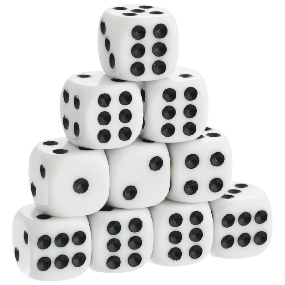 Кости игральные "Стандарт" пластик, белые, 15 мм (2 шт.) купить в Москве