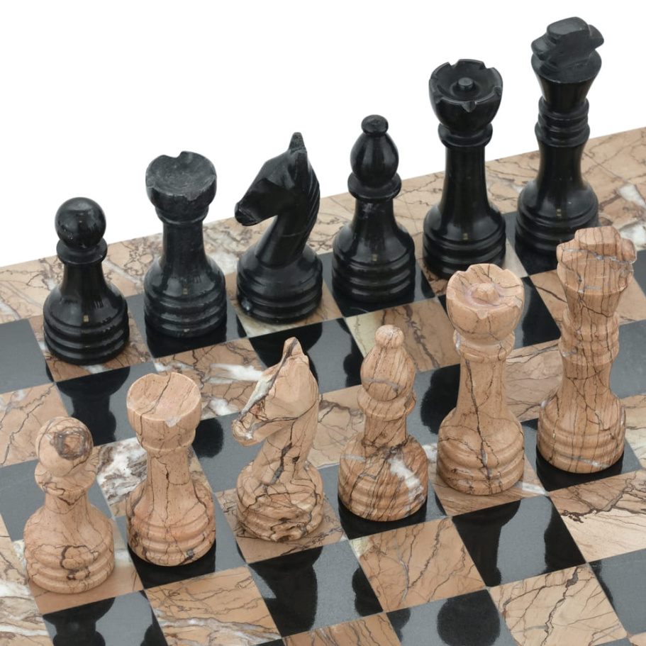 Шахматы из камня "Византия" розовый мрамор 30 купить в Москве Шахматы из камня "Византия" розовый мрамор 30 купить в Москве