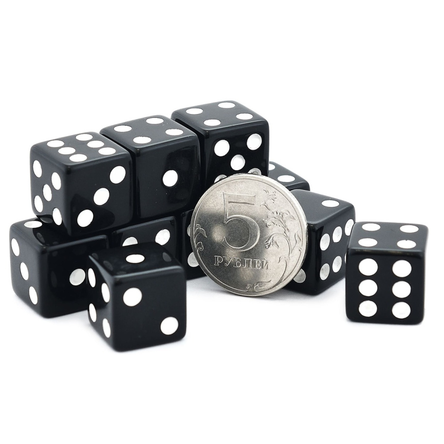 Кости игральные "Классика" пластик, черные, 15 мм (2 шт.) купить в Москве Кости игральные "Классика" пластик, черные, 15 мм (2 шт.) купить в Москве