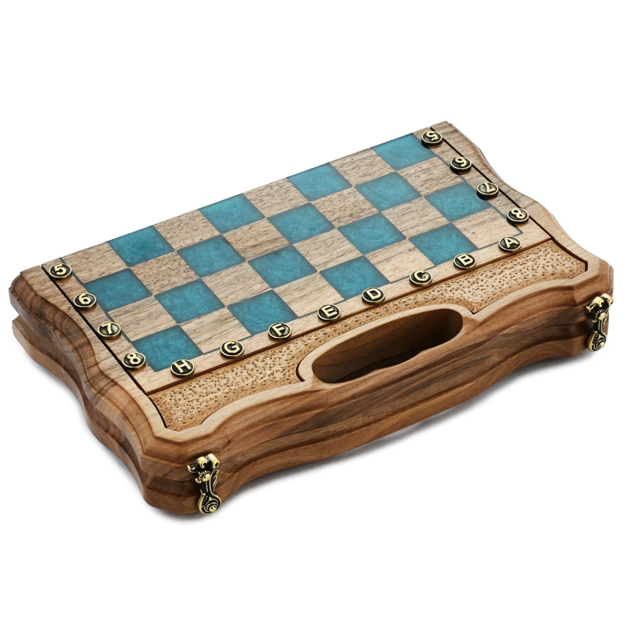 Шахматы + нарды резные "Топаз" 30 купить в Москве