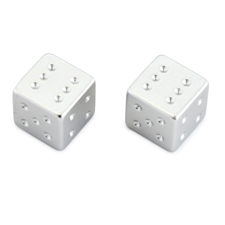 Кости игральные "Премиум" металл, серебристый, 15 мм (2 шт.) Кости игральные "Премиум" металл, серебристый, 15 мм (2 шт.)