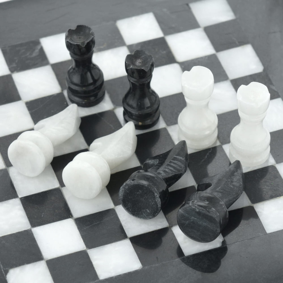 Шахматы из камня "Олимп" мрамор 20 купить в Москве