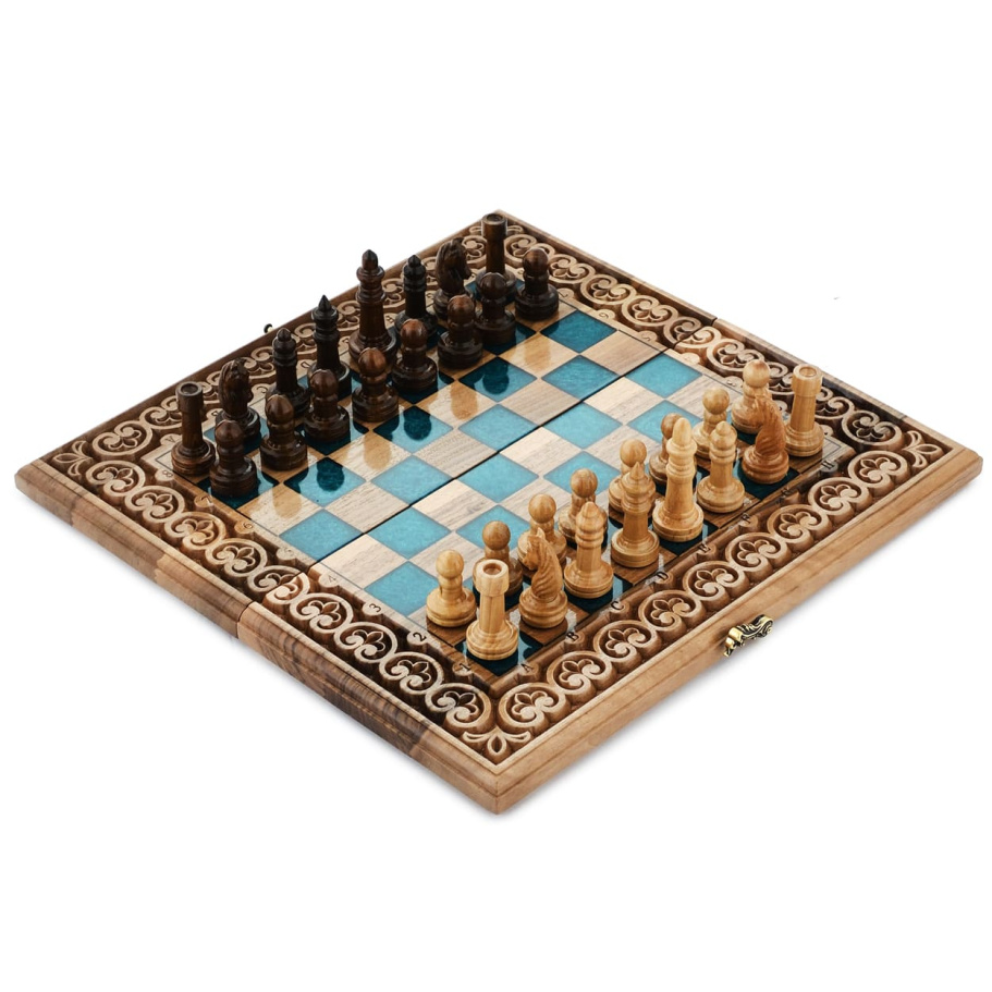 Шахматы + нарды резные "Циркон" 40