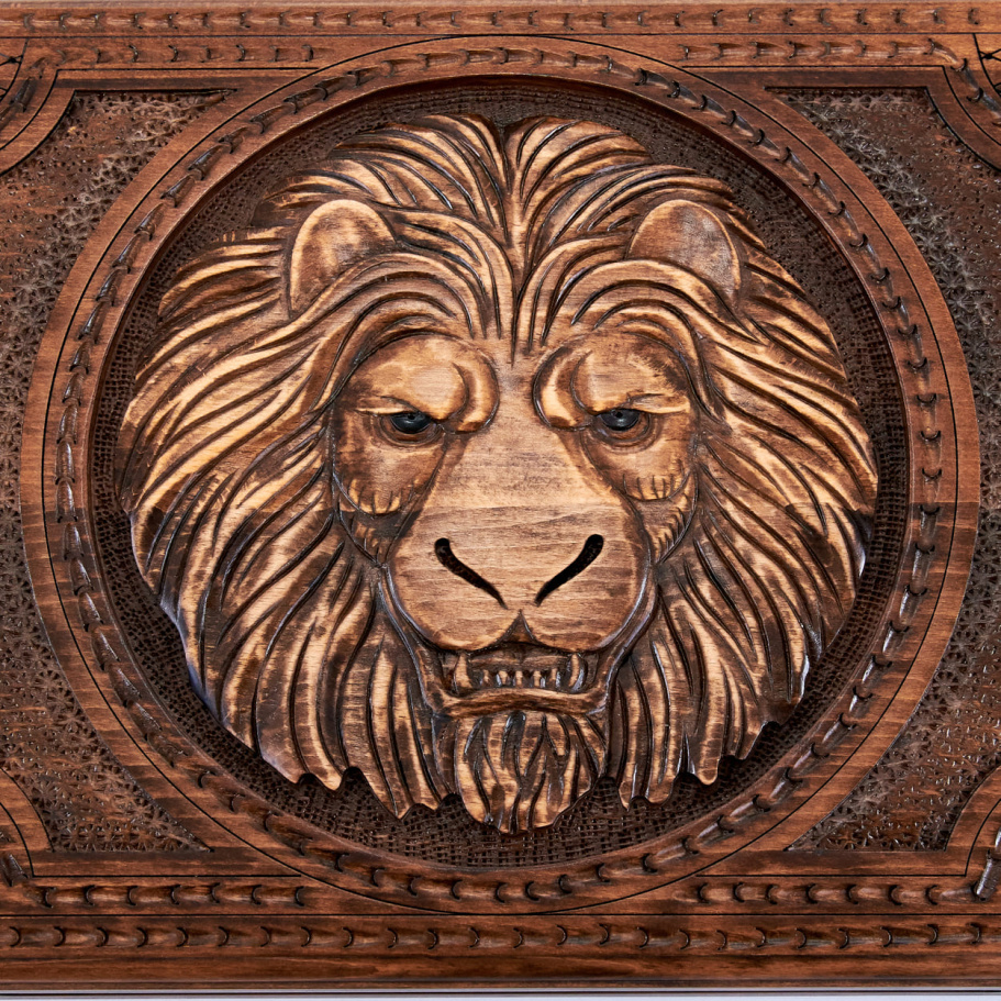 Нарды резные "Царь зверей" большие 60, Harutyunyan купить в Москве