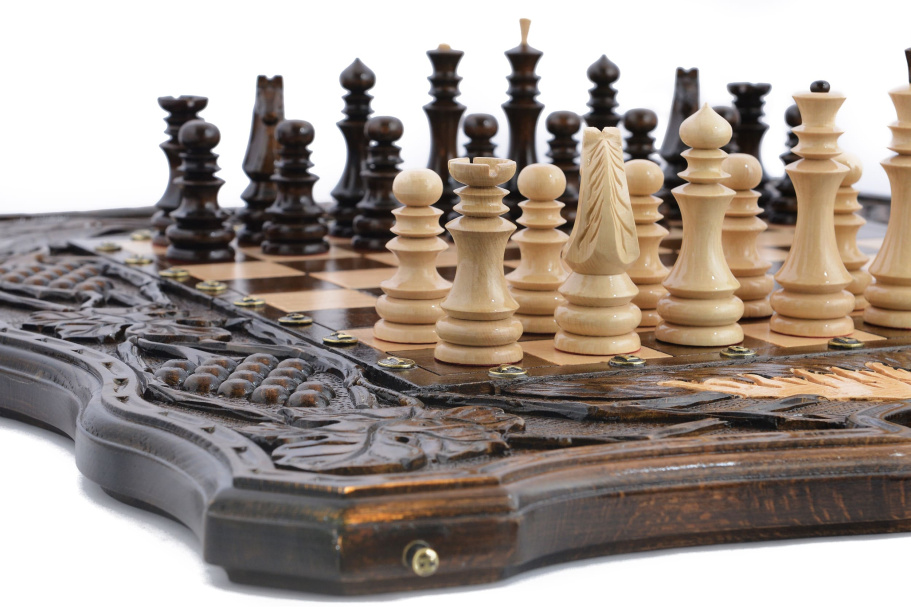 Шахматы + нарды резные "Долина Арарата" 60, Harutyunyan купить в Москве