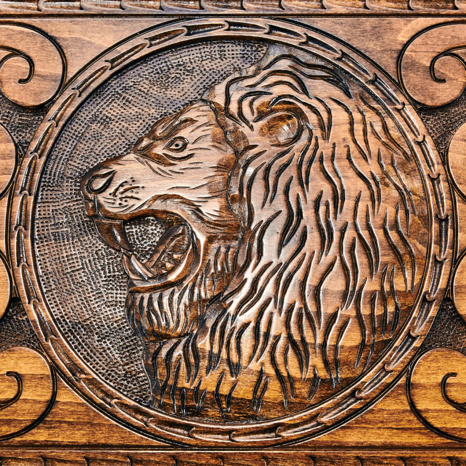 Нарды резные Агнес "Оскал Льва"  большие 60, Harutyunyan купить в Москве