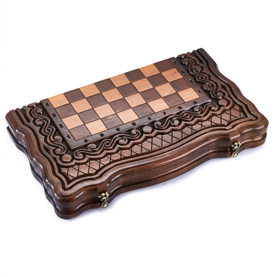 Шахматы + нарды резные "Бриз" 40, Harutyunyan купить в Москве