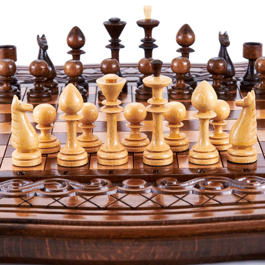 Шахматы + нарды резные "Бриз" 40, Harutyunyan купить в Москве