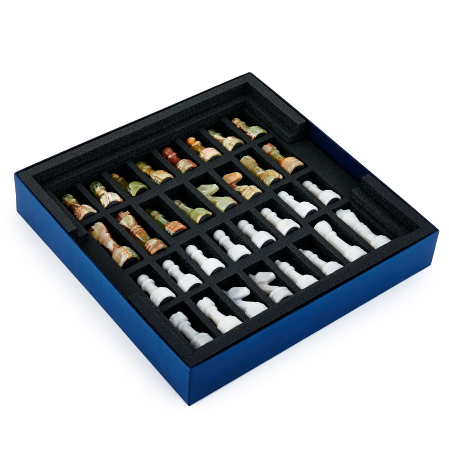 Шахматы каменные "Карфаген" мрамор и оникс 30 купить в Москве