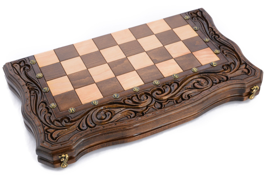 Шахматы + нарды резные "Контргамбит"  50, Harutyunyan купить в Москве