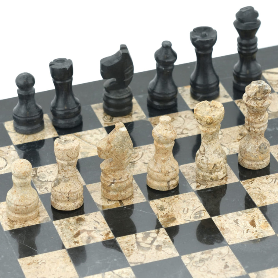 Шахматы из камня "Илион" мрамор и ракушечник 25 купить в Москве