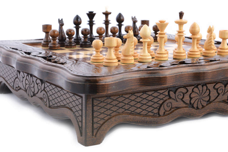 Шахматы резные в ларце "Гандикап" 40, Harutyunyan купить в Москве