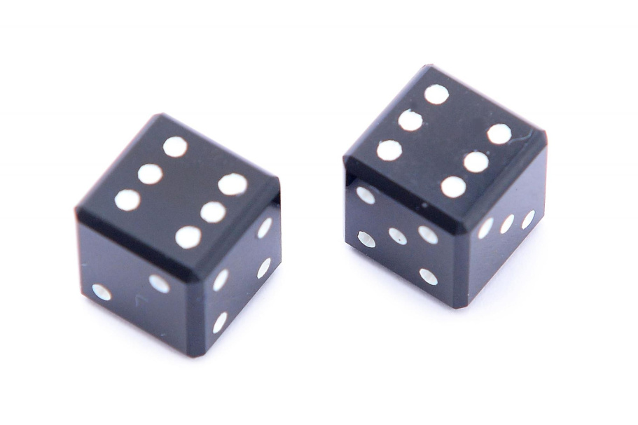 Кости игральные из черного обсидиана, 10 мм (2 шт), Harutyunyan Кости игральные из черного обсидиана, 10 мм (2 шт), Harutyunyan