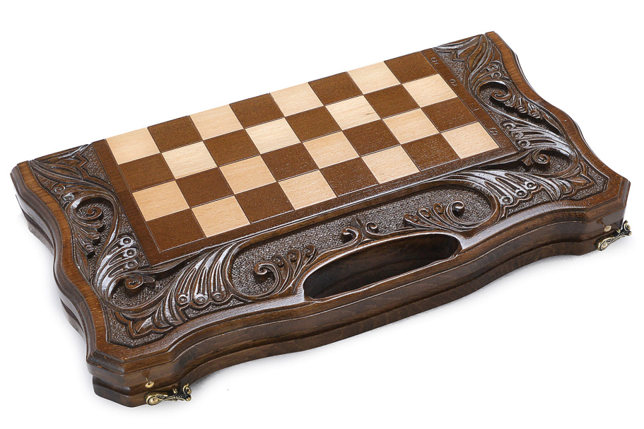 Шахматы + нарды резные "Фетис"  40, Harutyunyan купить в Москве