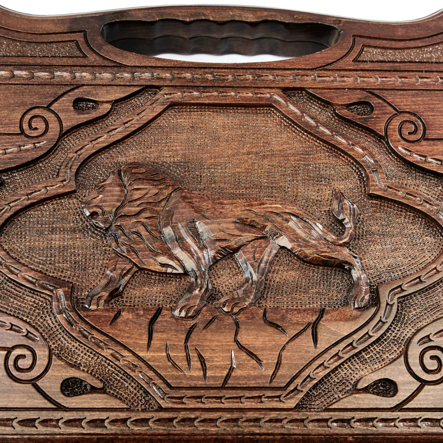 Нарды резные "Король Лев"  большие 60, Harutyunyan купить в Москве