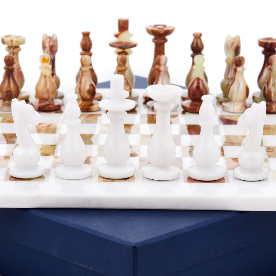 Шахматы каменные "Артер Грация" мрамор и оникс 30 купить в Москве