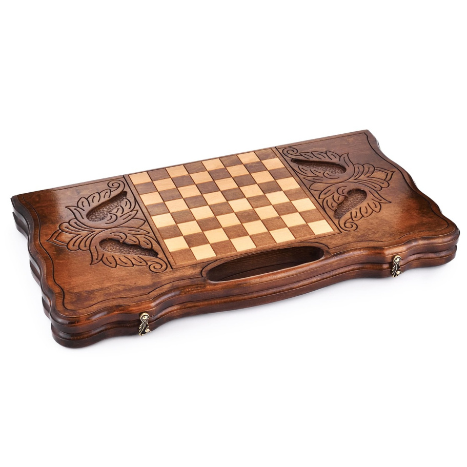 Нарды резные "Узор Снежный " большие 60, Harutyunyan купить в Москве