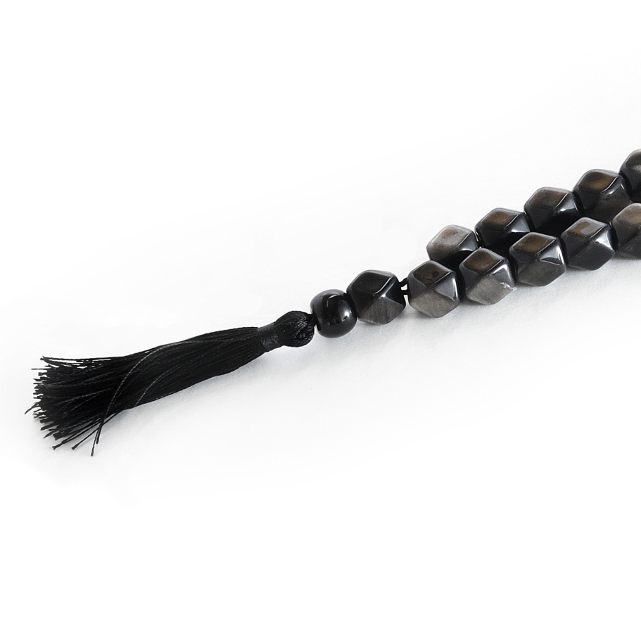 Четки граненые "Удача" черный камень с лунным оттенком, Давыдов С. купить в Москве